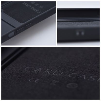 Silic Card  Case - дизайнерски силиконов кейс с отделение за карти за iPhone 15 (черен) 5