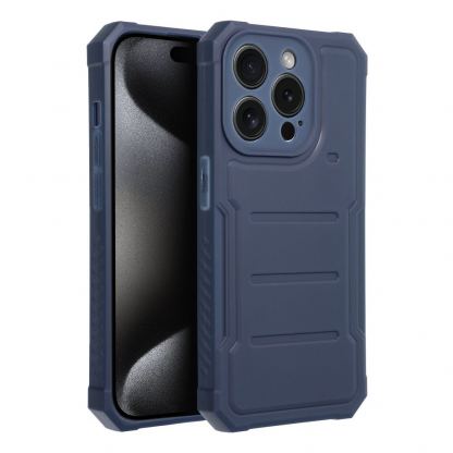 Heavy Duty Case - удароустойчив силиконов калъф за iPhone 15 Pro Max (тъмносин)