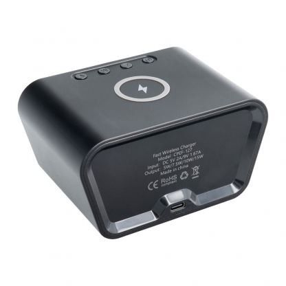 SZ-1 Wireless Charger 3в1- безжиченo зарядно, часовник и термометър (черен) 6