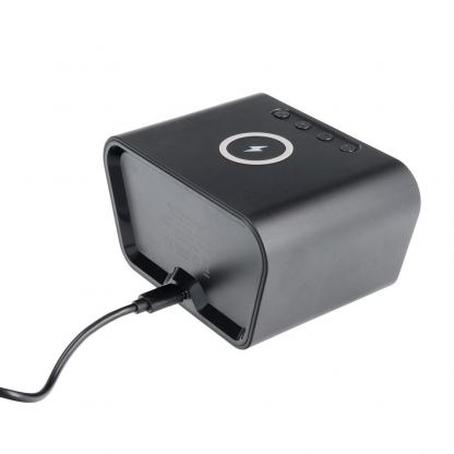 SZ-1 Wireless Charger 3в1- безжиченo зарядно, часовник и термометър (черен) 3