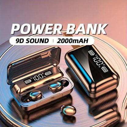 Xawy F9 TWS Bluetooth Earphones  - безжични блутут слушалки със зареждащ кейс (черен) 7