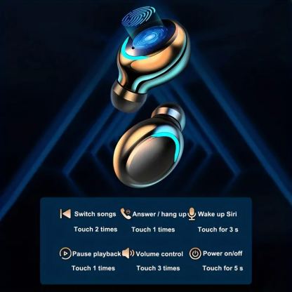 Xawy F9 TWS Bluetooth Earphones  - безжични блутут слушалки със зареждащ кейс (черен) 4