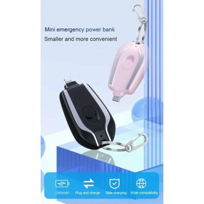 Mini Pocket Powerbank With USB-C Connector 1500mAh  - ключодържател външна батерия с USB-C конектор (черен) 5