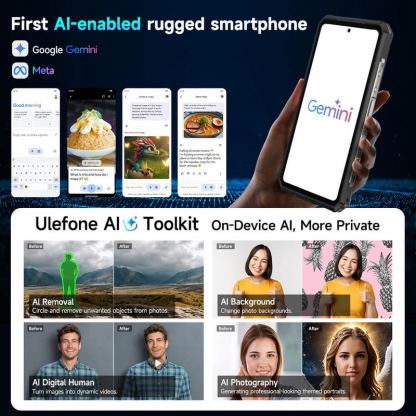Ulefone Armor 28 Ultra, 5G, Удароустойчив (16GB+16GB) + 1TB, 64MP Камера + Нощно виждане, Батерия 10600mAh (черен) 5