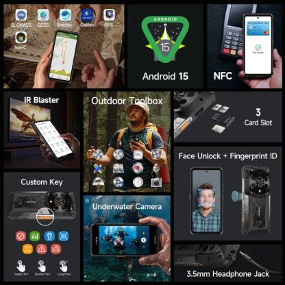 Ulefone Armor 28 Pro, 5G, Удароустойчив (16GB+16GB) + 512GB, 64MP Камера + Нощно виждане, Батерия 10600mAh (черен) 6