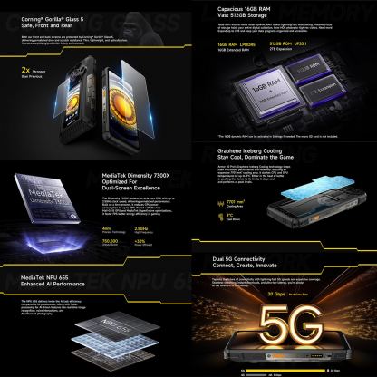 Ulefone Armor 30 Pro, 5G, Удароустойчив (16GB+16GB) + 512, 50MP Камера + Нощно виждане, Батерия 12800mAh (черен-orange) 8