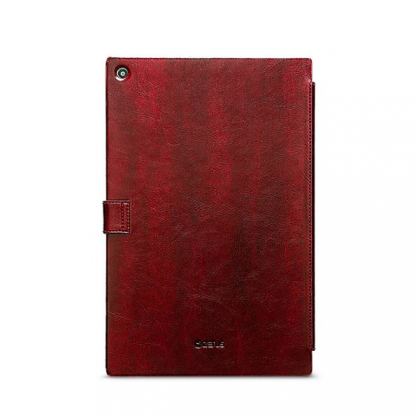 Zenus Mastige Neo Classic Diary - кожен калъф с поставка, естествена кожа за Sony Xperia Tablet Z (червен 3