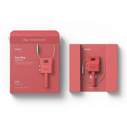 Elago Keyring Splitter - аудио разклонител (сплитер) за мобилни устройства с 3.5 мм стерео-жак (червен) 3