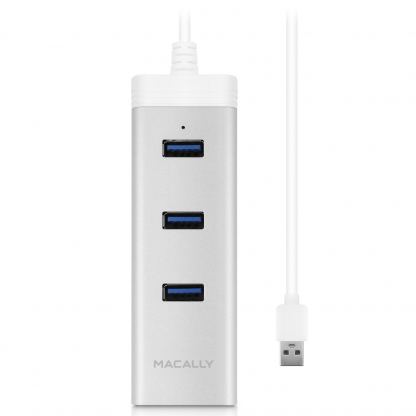 Macally USB 3.0 HUB Gigabit Ethernet - 3 портов USB хъб с Gigabit Ethernet адаптер за MacBook и преносими компютри 2