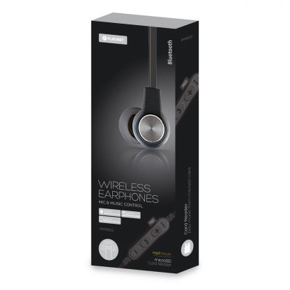 Platinet In-Ear Bluetooth 4.2 + MicroSD Earphones PM1062 - безжични спортни блутут слушалки за мобилни устройства (сив) 4