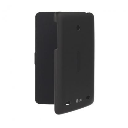 LG Quick Flip Case CCF-420 - оригинален кожен калъф, тип портфейл за LG G Pad E7 (черен) 2