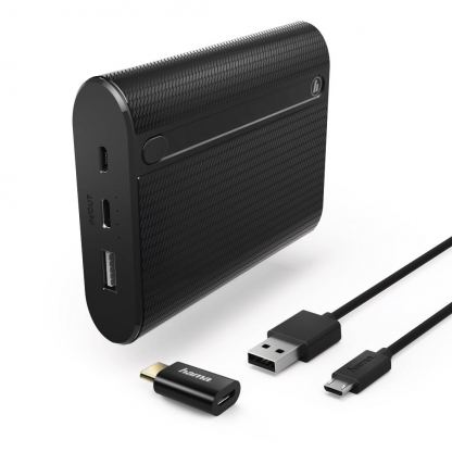 Външна батерия HAMA Power Pack X10, 10400 mAh, USB/USB-C, Черен