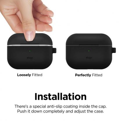Elago Airpods Slim Hang Silicone Case - силиконов калъф с карабинер за Apple Airpods Pro (черен) 4