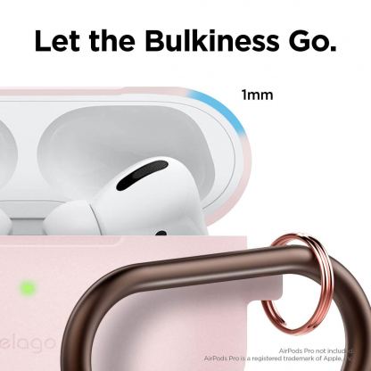 Elago Airpods Slim Hang Silicone Case - силиконов калъф с карабинер за Apple Airpods Pro (розов) 2