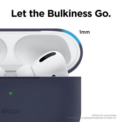 Elago Airpods Slim Basic Silicone Case - тънък силиконов калъф за Apple Airpods Pro (тъмносин) 4
