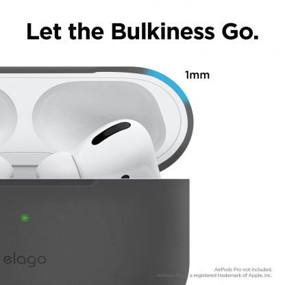 Elago Airpods Slim Basic Silicone Case - тънък силиконов калъф за Apple Airpods Pro (тъмносив) 2