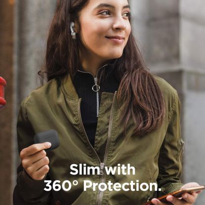 Elago Airpods Slim Basic Silicone Case - тънък силиконов калъф за Apple Airpods Pro (тъмносив) 5