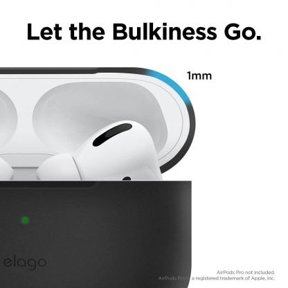 Elago Airpods Slim Basic Silicone Case - тънък силиконов калъф за Apple Airpods Pro (черен) 2