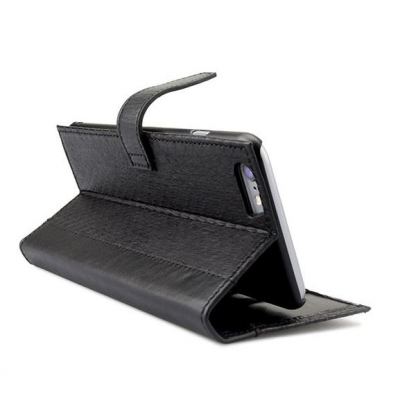 Tunewear SnakeBook - кожен калъф (естествена кожа), тип портфейл и поставка за iPhone 6/6S Plus (черен) 3