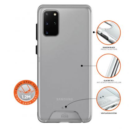 Eiger Glacier Case - удароустойчив хибриден кейс за Samsung Galaxy S20 Plus (прозрачен) 2