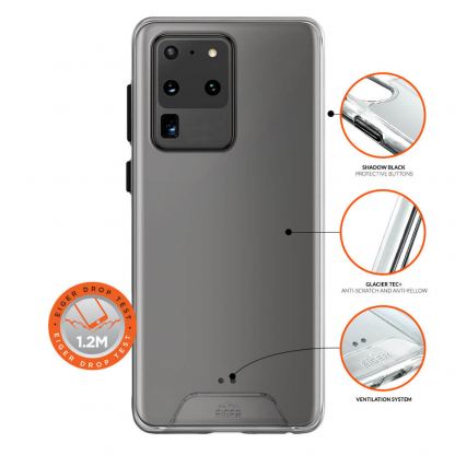 Eiger Glacier Case - удароустойчив хибриден кейс за Samsung Galaxy S20 Ultra (прозрачен) 2