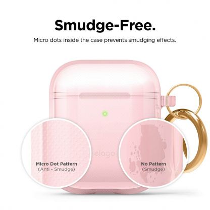 Elago Airpods TPU Hang Case - силиконов (TPU) калъф с карабинер за Apple Airpods и Apple Airpods 2 (светлорозов)  5