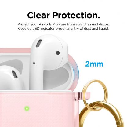 Elago Airpods TPU Hang Case - силиконов (TPU) калъф с карабинер за Apple Airpods и Apple Airpods 2 (светлорозов)  6