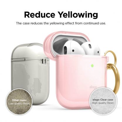 Elago Airpods TPU Hang Case - силиконов (TPU) калъф с карабинер за Apple Airpods и Apple Airpods 2 (светлорозов)  7