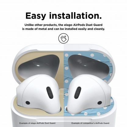 Elago AirPods Dust Guard - комплект метални предпазители против прах за Apple Airpods 2 with Wireless Charging Case (златист) 5