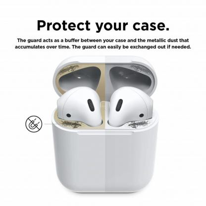 Elago AirPods Dust Guard - комплект метални предпазители против прах за Apple Airpods 2 with Wireless Charging Case (златист) 6