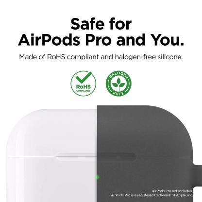 Elago Airpods Original Hang Silicone Case - силиконов калъф с карабинер за Apple Airpods Pro (тъмносив) 5
