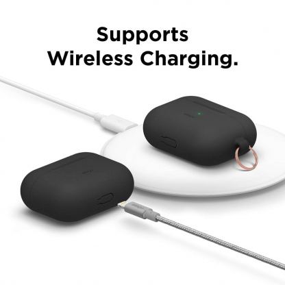 Elago Airpods Original Hang Silicone Case - силиконов калъф с карабинер за Apple Airpods Pro (черен) 4