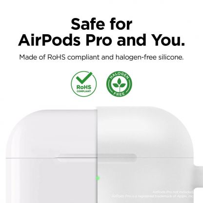 Elago Airpods Original Hang Silicone Case - силиконов калъф с карабинер за Apple Airpods Pro (бял-фосфор) 4
