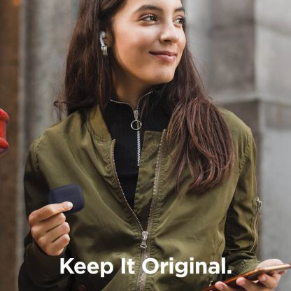 Elago Airpods Original Basic Silicone Case - силиконов калъф за Apple Airpods Pro (тъмносин) 2