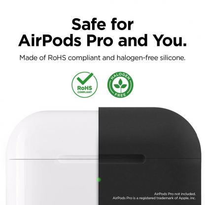 Elago Airpods Original Basic Silicone Case - силиконов калъф за Apple Airpods Pro (черен) 3