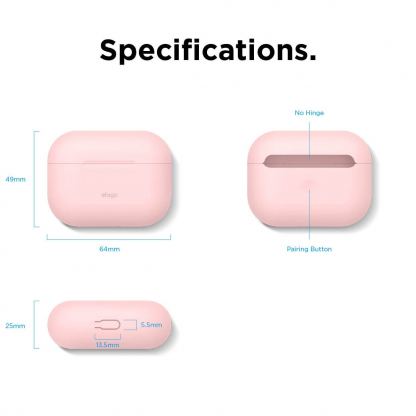 Elago Airpods Original Basic Silicone Case - силиконов калъф за Apple Airpods Pro (розов) 6