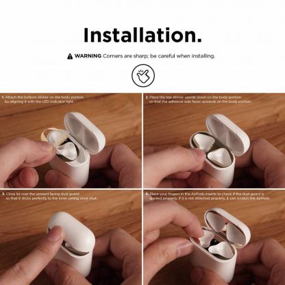Elago AirPods Dust Guard - комплект метални предпазители против прах за Apple Airpods 2 with Wireless Charging Case (розово злато) 7