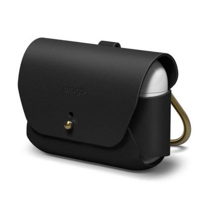 Elago Airpods Pro Leather Case - кожен калъф (ествествена кожа) за Apple Airpods Pro (черен) 