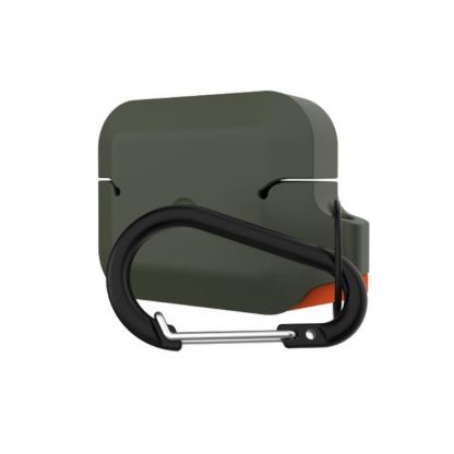 Urban Armor Gear Soft Touch Waterproof Silicone Hang Case - водо и удароустойчив силиконов калъф с карабинер за Apple Airpods Pro (тъмнозелен) 7