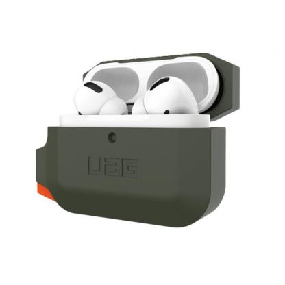 Urban Armor Gear Soft Touch Waterproof Silicone Hang Case - водо и удароустойчив силиконов калъф с карабинер за Apple Airpods Pro (тъмнозелен) 8