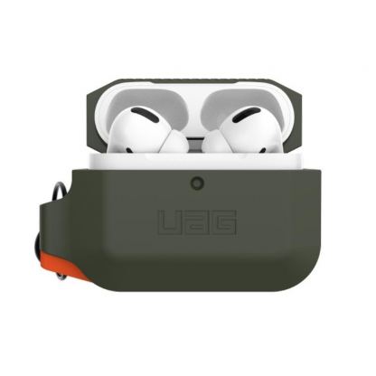 Urban Armor Gear Soft Touch Waterproof Silicone Hang Case - водо и удароустойчив силиконов калъф с карабинер за Apple Airpods Pro (тъмнозелен) 10