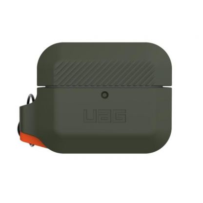 Urban Armor Gear Soft Touch Waterproof Silicone Hang Case - водо и удароустойчив силиконов калъф с карабинер за Apple Airpods Pro (тъмнозелен) 11