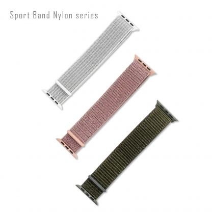 4smarts Sport Band Nylon - текстилна каишка за Apple Watch 42мм, 44мм (бял-сив) 2