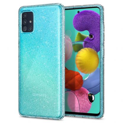 Spigen Liquid Crystal Glitter Case - тънък силиконов (TPU) калъф за Samsung Galaxy A51 (прозрачен)  3
