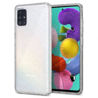 Spigen Liquid Crystal Glitter Case - тънък силиконов (TPU) калъф за Samsung Galaxy A51 (прозрачен)  4