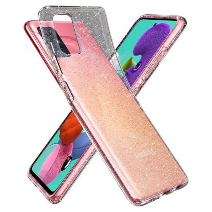 Spigen Liquid Crystal Glitter Case - тънък силиконов (TPU) калъф за Samsung Galaxy A51 (прозрачен)  7