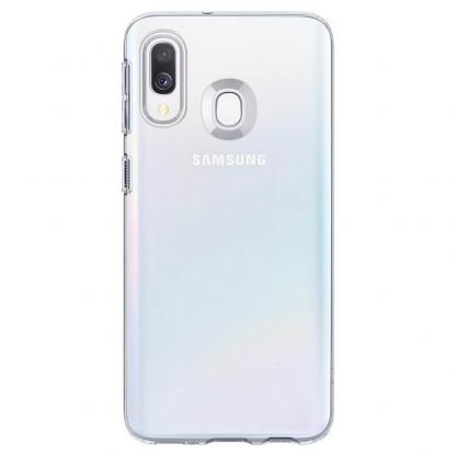 Spigen Liquid Crystal Case - тънък качествен силиконов (TPU) калъф за Samsung Galaxy A40 (прозрачен)  2