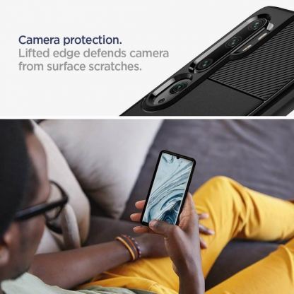 Spigen Rugged Armor Case - тънък качествен силиконов (TPU) калъф за Xiaomi Mi Note 10, Note 10 Pro (черен) 2