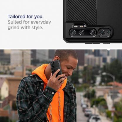 Spigen Rugged Armor Case - тънък качествен силиконов (TPU) калъф за Xiaomi Mi Note 10, Note 10 Pro (черен) 5