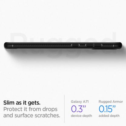 Spigen Rugged Armor Case - тънък качествен силиконов (TPU) калъф за Samsung Galaxy A71 (черен) 2